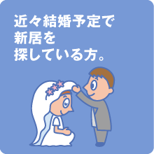 近々結婚予定で新居を探している方。